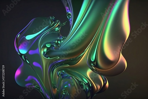 Abstract fluid iridescence coloured wave
