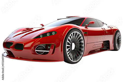red sports car transparent background, ai generated