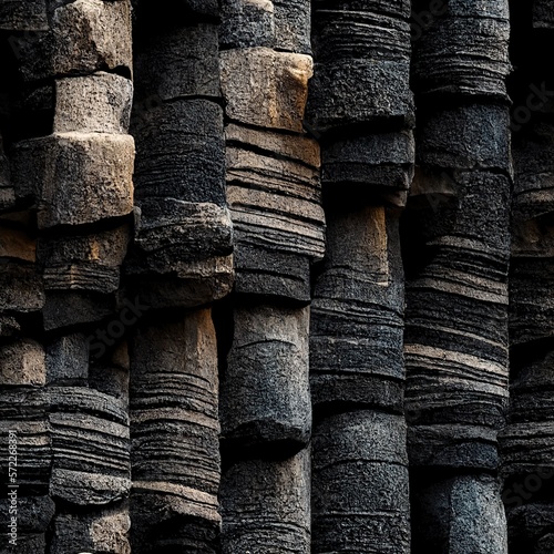 basalt rock texture- column - seamless, tileable - 6K 