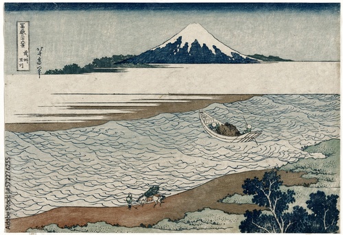 The Jewel River in Musashi Province (1830–1833) in high resolution by Katsushika Hokusai.