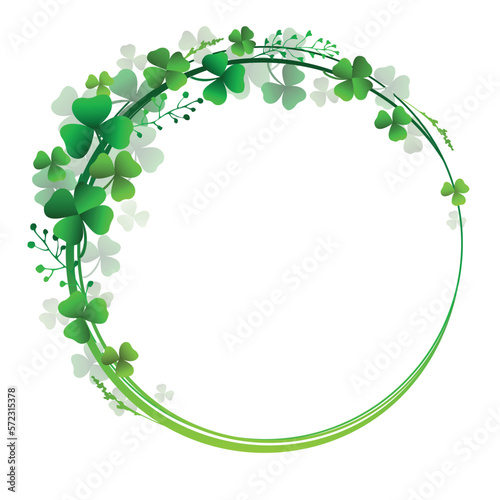 Shamrock or clover decorative wreath. Element design for St. Patricks Day.