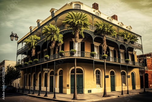 Historic building in the French Quarter in New Orleans, USA