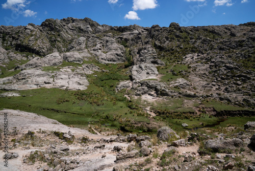 View of the rock massif The Giants in Cordoba, Argentina, in a sunny day. 