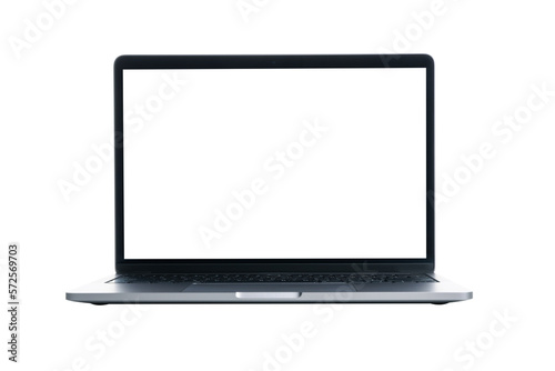 Laptop with blank screen isolated on white backgroundп