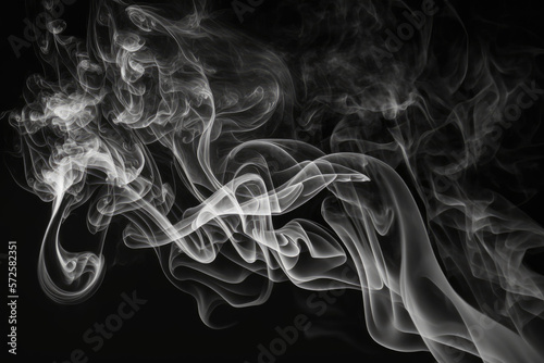 Abstract smoke image on black background,Generative AI