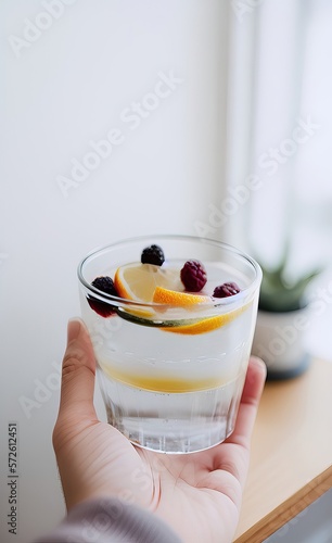 smoothie in a glass made using Generative AI Technology.