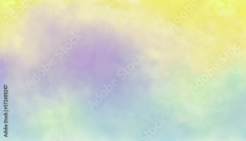 Baby-Blue Lavender Lemon-Yellow Abstract Background Gradient with Watercolor Paper Texture