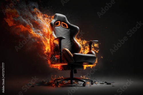 Gaming chair on fire | Generative AI