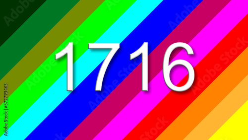 1716 colorful rainbow background year number