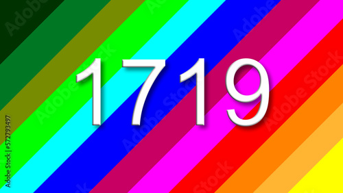 1719 colorful rainbow background year number