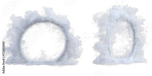 Cloud portal air circle. 3d render isolated