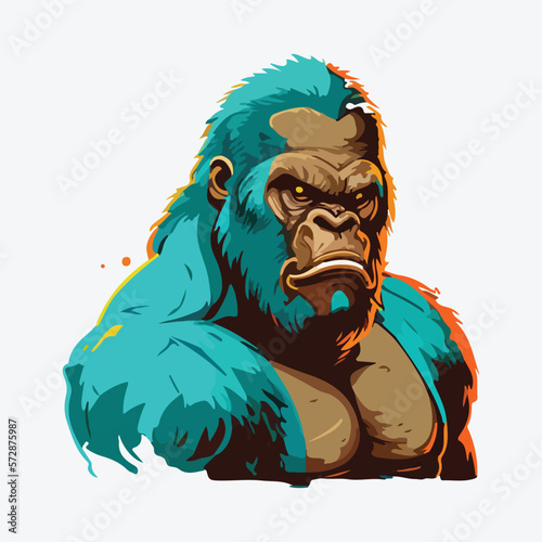 angry gorilla vector illustration