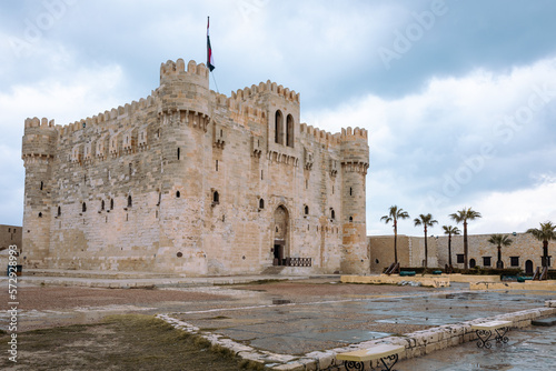 Citadel of Qaitbay, a 15th century defensive fortress located on the Mediterranean sea coast. Alexandria, Egypt. Africa. 