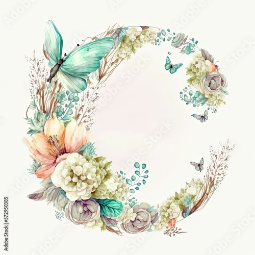 floral alphabet letter C for your nature themed projects generative ai