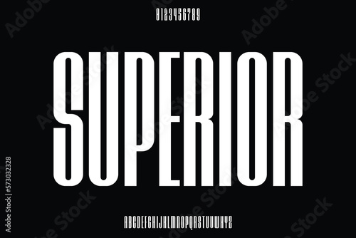 Decorative condensed display font vector