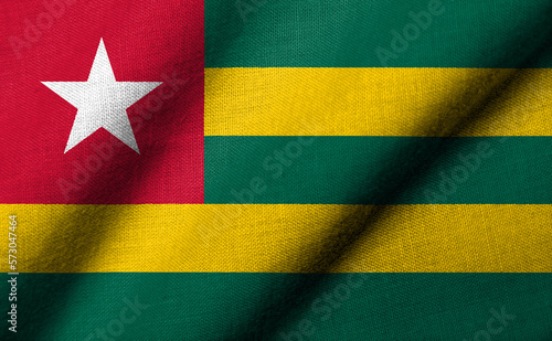 3D Flag of Togo waving