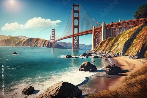 stunning picture of the Golden Gate Bridge Generative AI