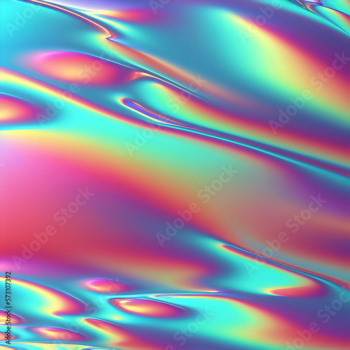 iridescent holographic liquid rippled surface created with generative ai