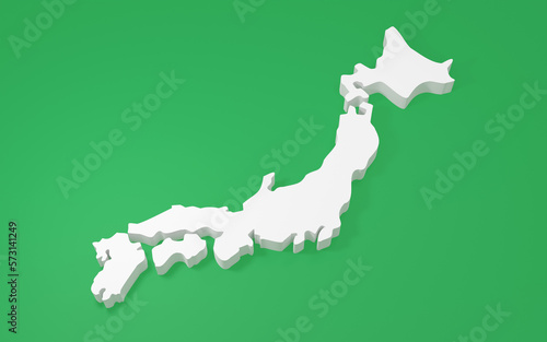 3Dの立体的な日本地図