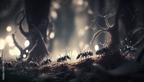 Ants Marching in a mystic forest