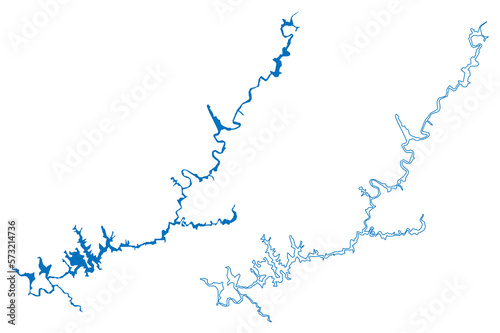 Lake Powell Reservoir (United States of America, North America, us, usa, Utah and Arizona) map vector illustration, scribble sketch Glen Canyon Dam map