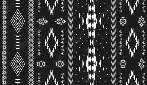 seamless aztec pattern with black and white stripes