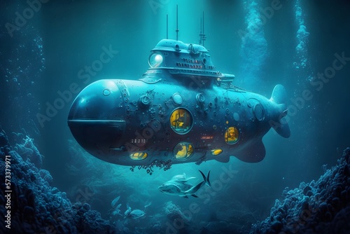 submarine created using AI Generative Technology