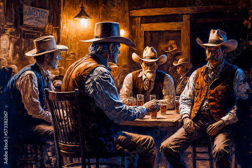 In a saloon, Old West. Generative AI