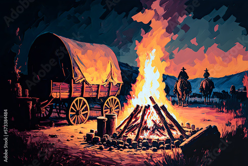 Camp, Old West. Generative AI