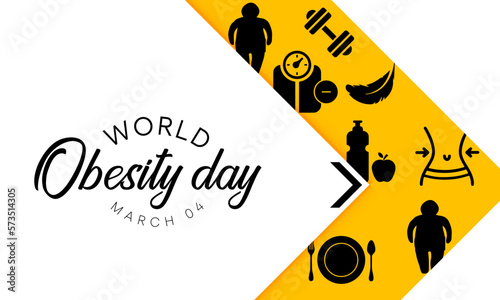 World Obesity day is observed every year on March 4, with the view of promoting practical solutions to end the global obesity crisis. Vector illustration