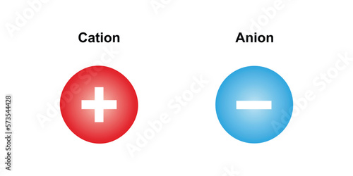 Scientific Designing of Difference Between Cation and Anion. Vector Illustration.