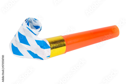 Party horn festive blowout noisemaker colorful isolated on the white background