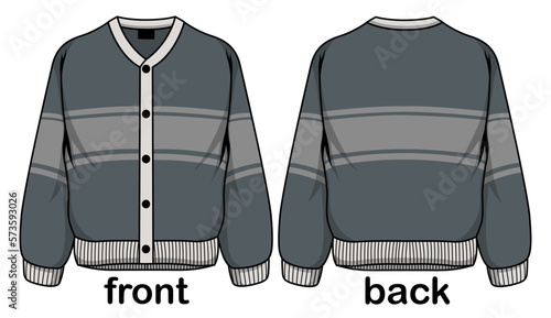 Front back cardiganmock up design, which can be edited as needed in vector form.This design is for store products, templates, hoodie designs, mock ups, social media posts and others related to fashion