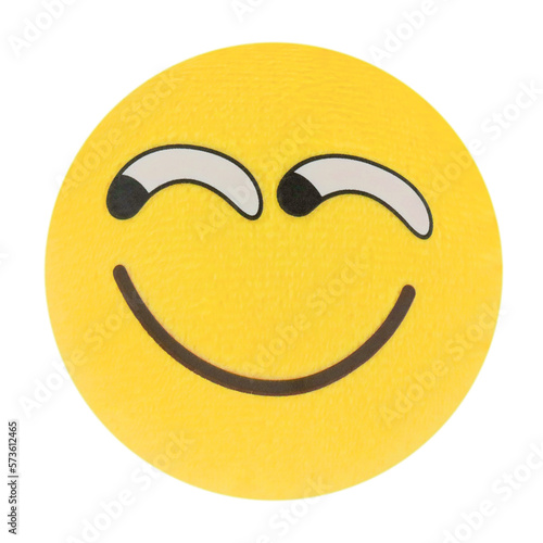 Cutout of an isolated emoticon-shaped pillow with the transparent png 