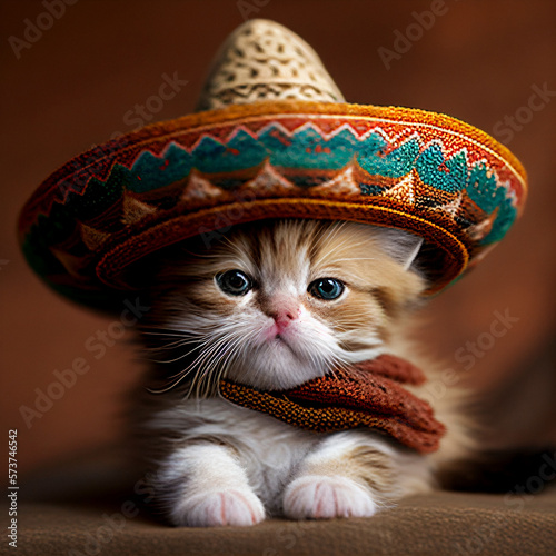 Kitten in a sombrero