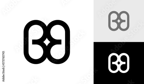 Letter BB sparkling initial monogram with logo design vector