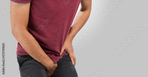 Man having groin pain.