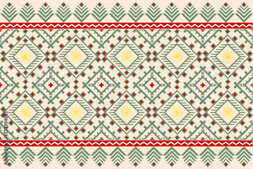 Motif aztec geometric floral native traditional ethnic seamless pattern. Thai, Peruvian, American, African, Indian, Thai Styles. Design for fabric, sarong, textile, batik, carpet, clothing, fashion