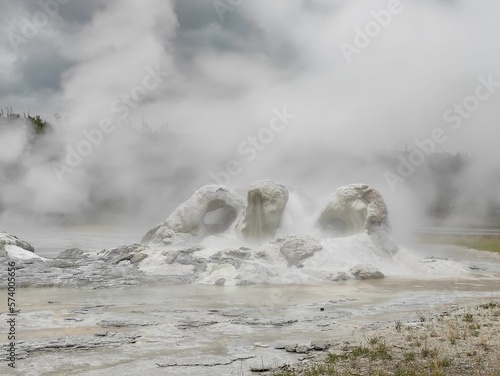 geyser in national park of yellowstone