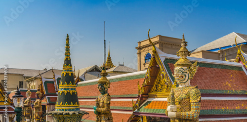 Colorful Guardians Grand Palace Bangkok Thailand