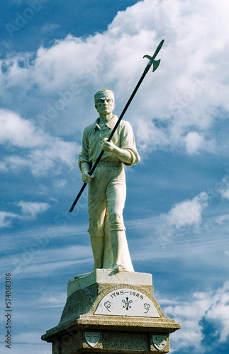 Statue of Irish pikeman at Ballinamuck, one of the "Croppy Boys" allied with French incursion defeated by English in 1798 Rising