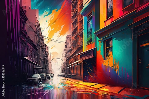 Unveiling Our Creativity in Cityscapes Through Colourful Paintings Generative AI