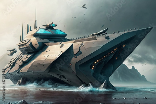 Designing the Ultimate Futuristic Warship, generative ai