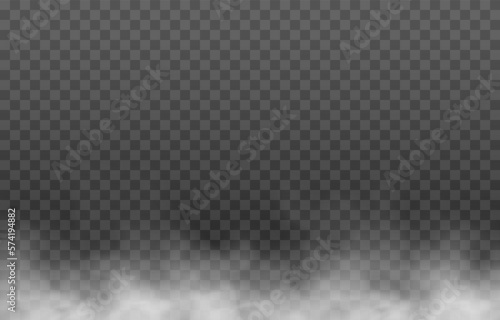 Vector fog or smoke on isolated transparent background. Smoke, fog or cloud png. White smoke png.