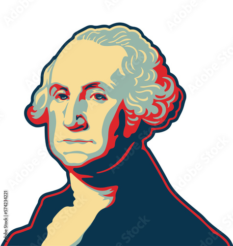 George Washington vector silhouette color