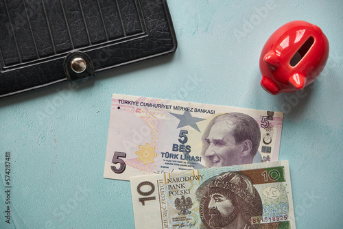 polski banknot, turecki banknot 