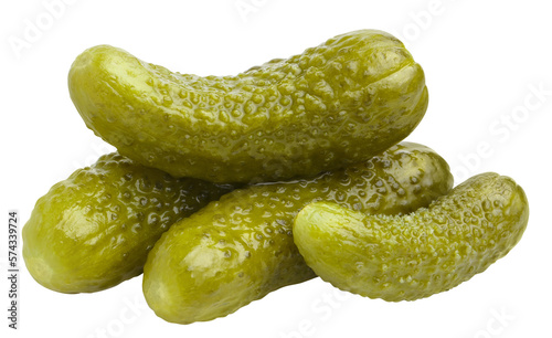Delicious marinated pickled cucumbers cut out