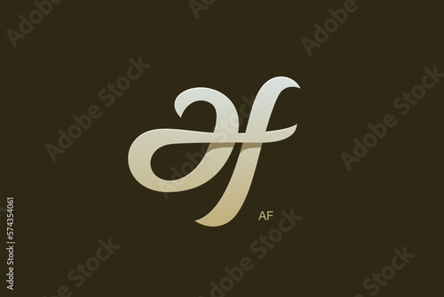 Letter A and F Monogram Logo Design Vector