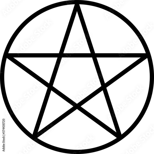 Black pentagram icon. PNG image