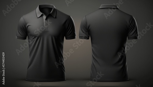 Realistic mockup of male black polo shirt. Generative ai